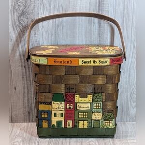 Vintage CARO NAN "Basket Purse" Hand Painted Penny Europe France Sweet As Sugar
